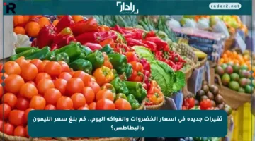 تغيرات جديدة في أسعار الخضروات والفواكه اليوم.. كم بلغ سعر الليمون والبطاطس؟